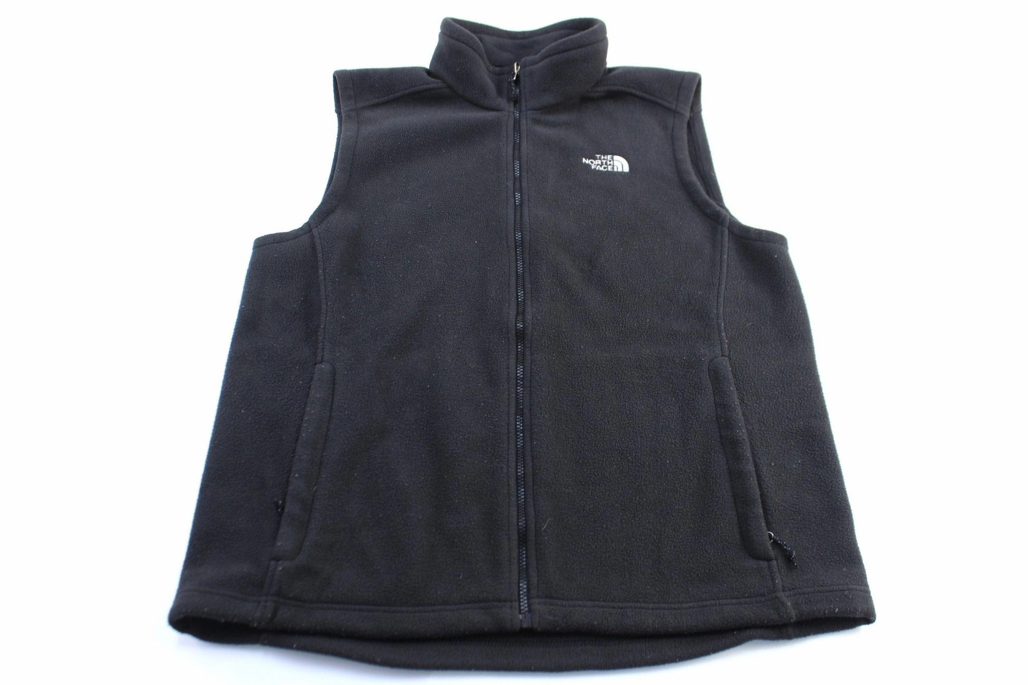 autumn season Airflow channels The North Face Embroidered Logo Black Fleece Zip Up Vest