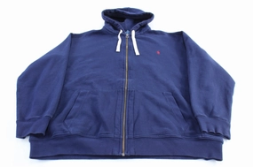 Adventure Ready Wear Flexible Cuff Polo by Ralph Lauren Embroidered Logo Blue Full Zip Hoodie
