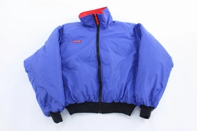 90's Columbia Sportswear Co. Red & Blue Reversible Zip Up Jacket Hardware