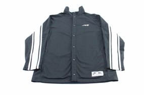 Y2K Nike Embroidered Logo Black Striped Jacket Elastic SoftLining
