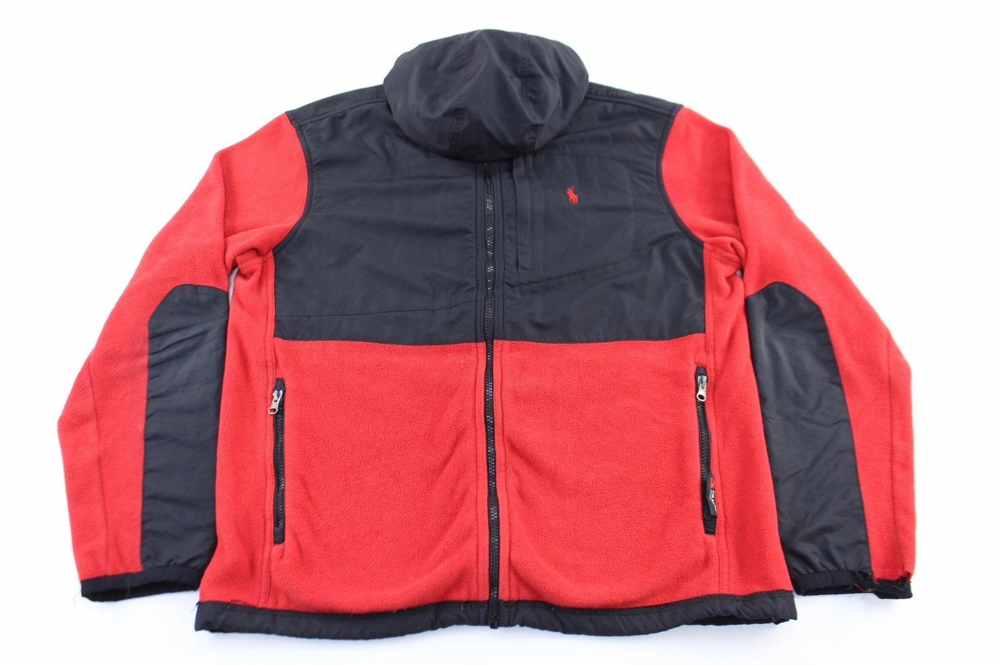 Urban Trek Noise Reducing Fabric Polo by Ralph Lauren Embroidered Logo Black & Red Zip Up Jacket