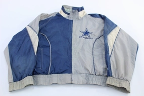 All-Purpose Outerwear Abrasion resistant 90's Dallas Cowboys Football Embroidered Split Starter Zip Up Jacket