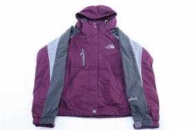 men's fashion Fast Dry Women's The North Face Grey & Purple Gore-Tex Jacket