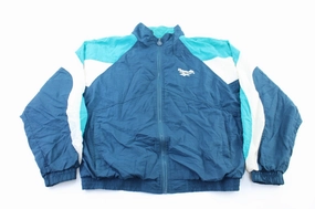 Train Multipurpose Utility Women's Reebok Embroidered Logo White, Blue, & Aqua Zip Up Jacket