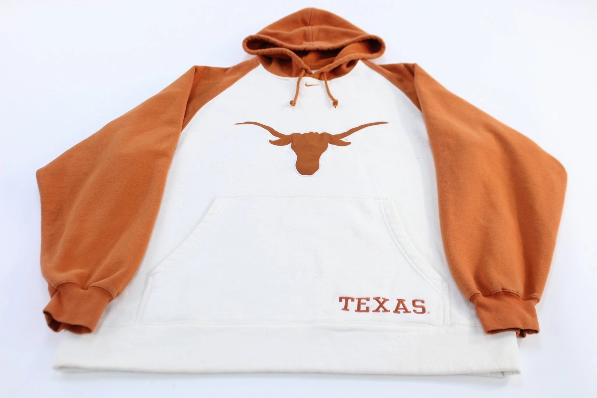 Fresh Function Oversized Nike Center Swoosh Embroidered Logo University of Texas Pullover Hoodie