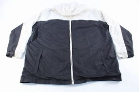 Construct Refined Casual Nike Embroidered Logo Black & White Zip Up Jacket