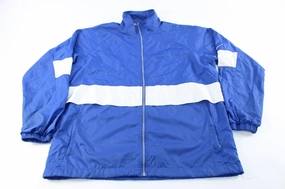 suitable for casual gatherings Nike Embroidered Logo Blue & White Zip Up Jacket