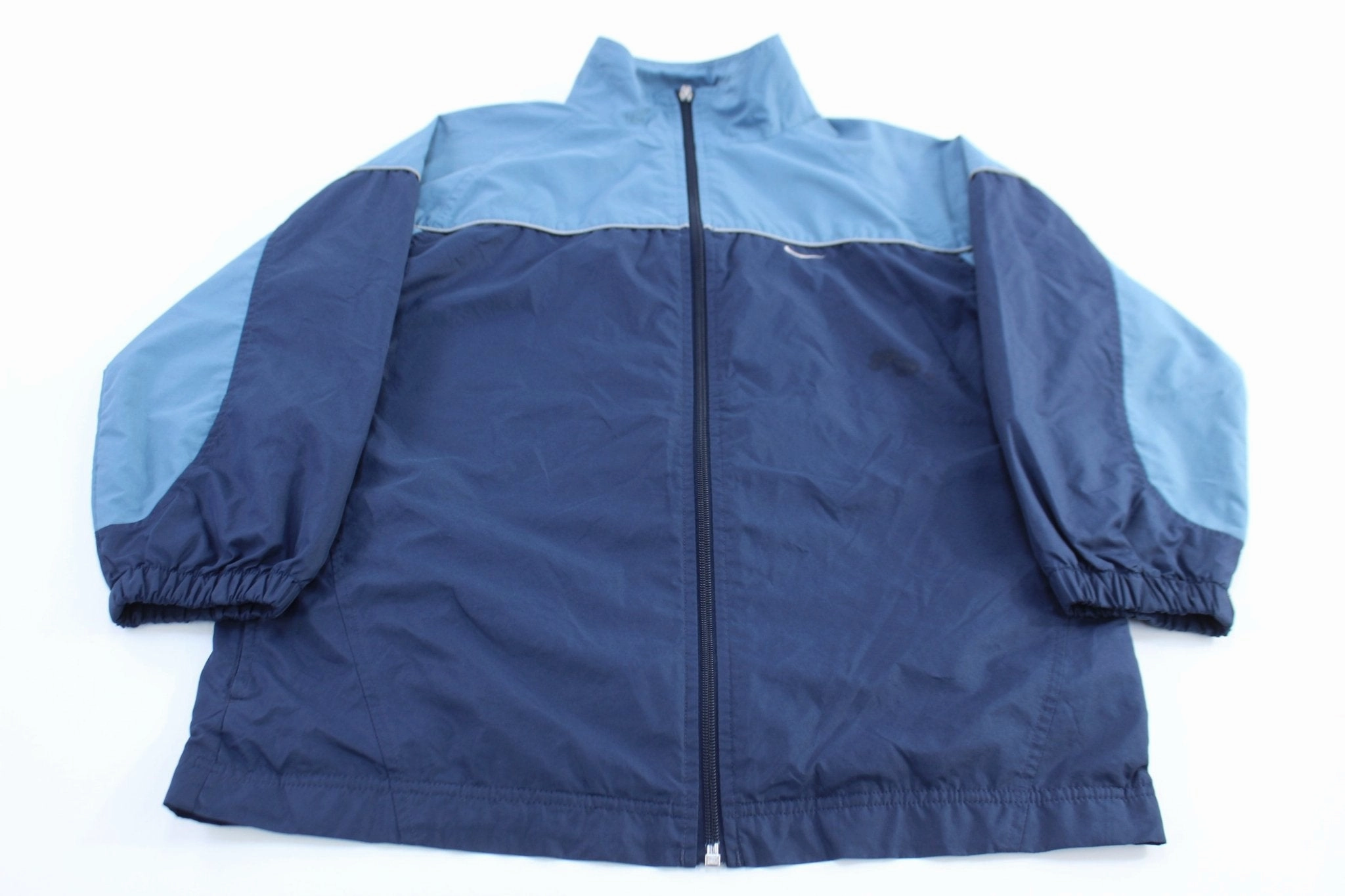 Protective Layering Fashion Finish Nike Embroidered Swoosh Logo Blue Windbreaker Jacket