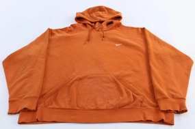 Removable Inner Layer Nike Embroidered Swoosh Logo Orange Pullover Hoodie
