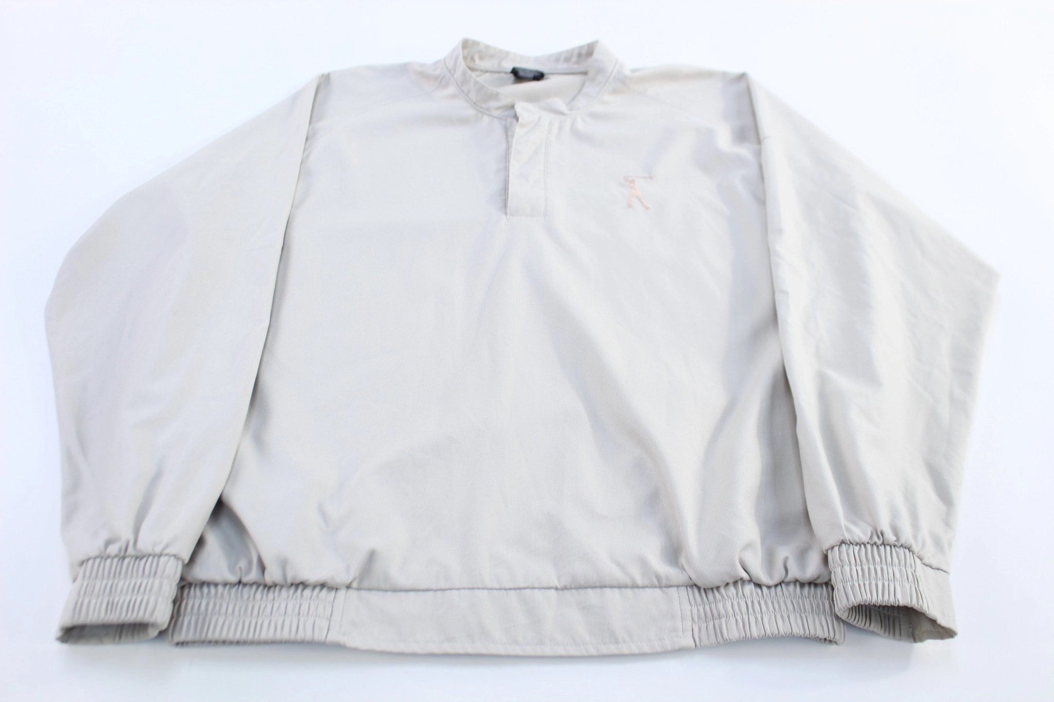 Nike Gold Embroidered Logo Grey Pullover Windbreaker Razor heirloom