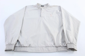 Nike Gold Embroidered Logo Grey Pullover Windbreaker Razor heirloom