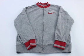 Neutral Comfort Nike Sportwear Embroidered Logo Red & Grey Track Jacket