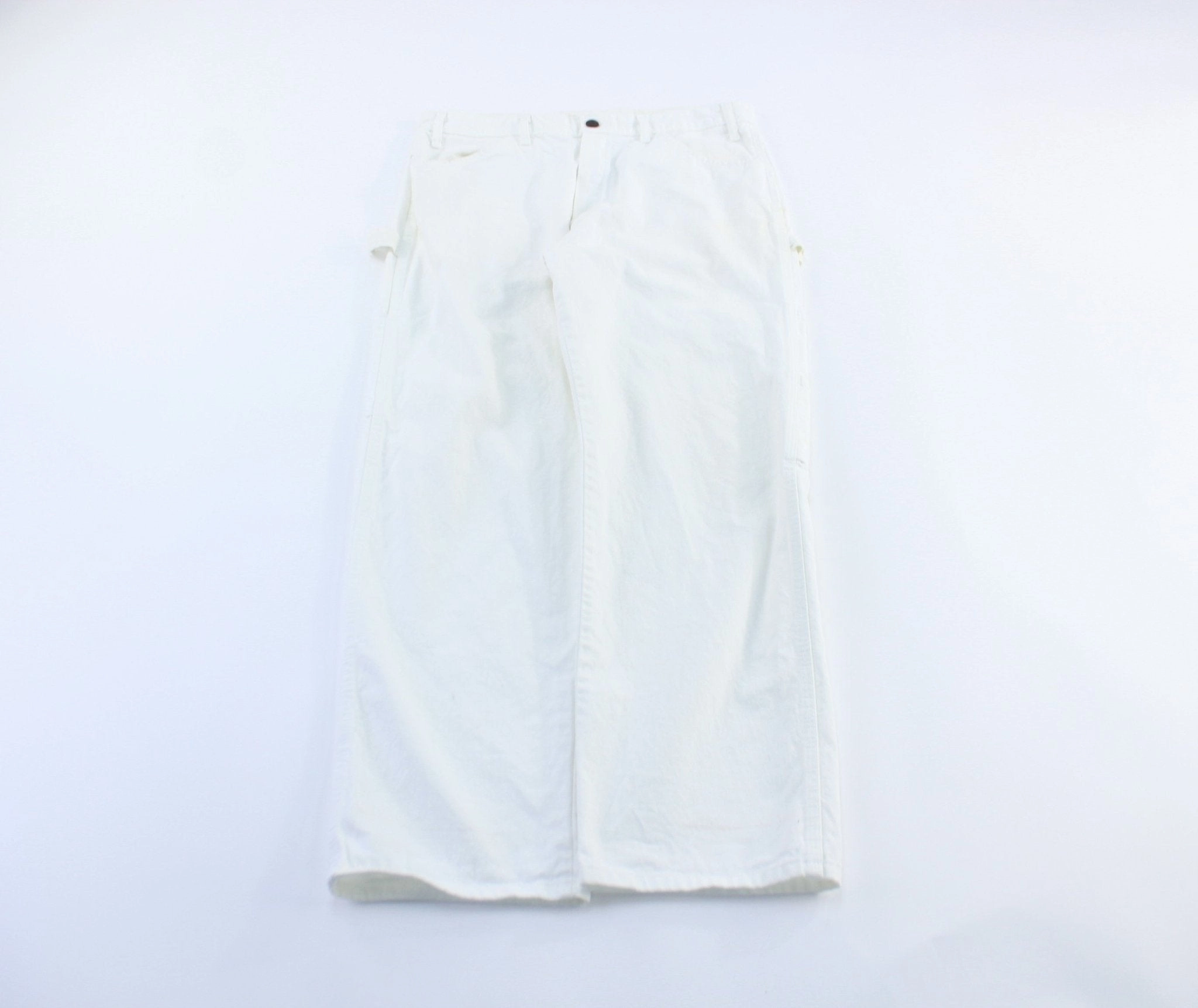 No Iron anti slip grip Dickie's Logo Patch White Carpenter Pants
