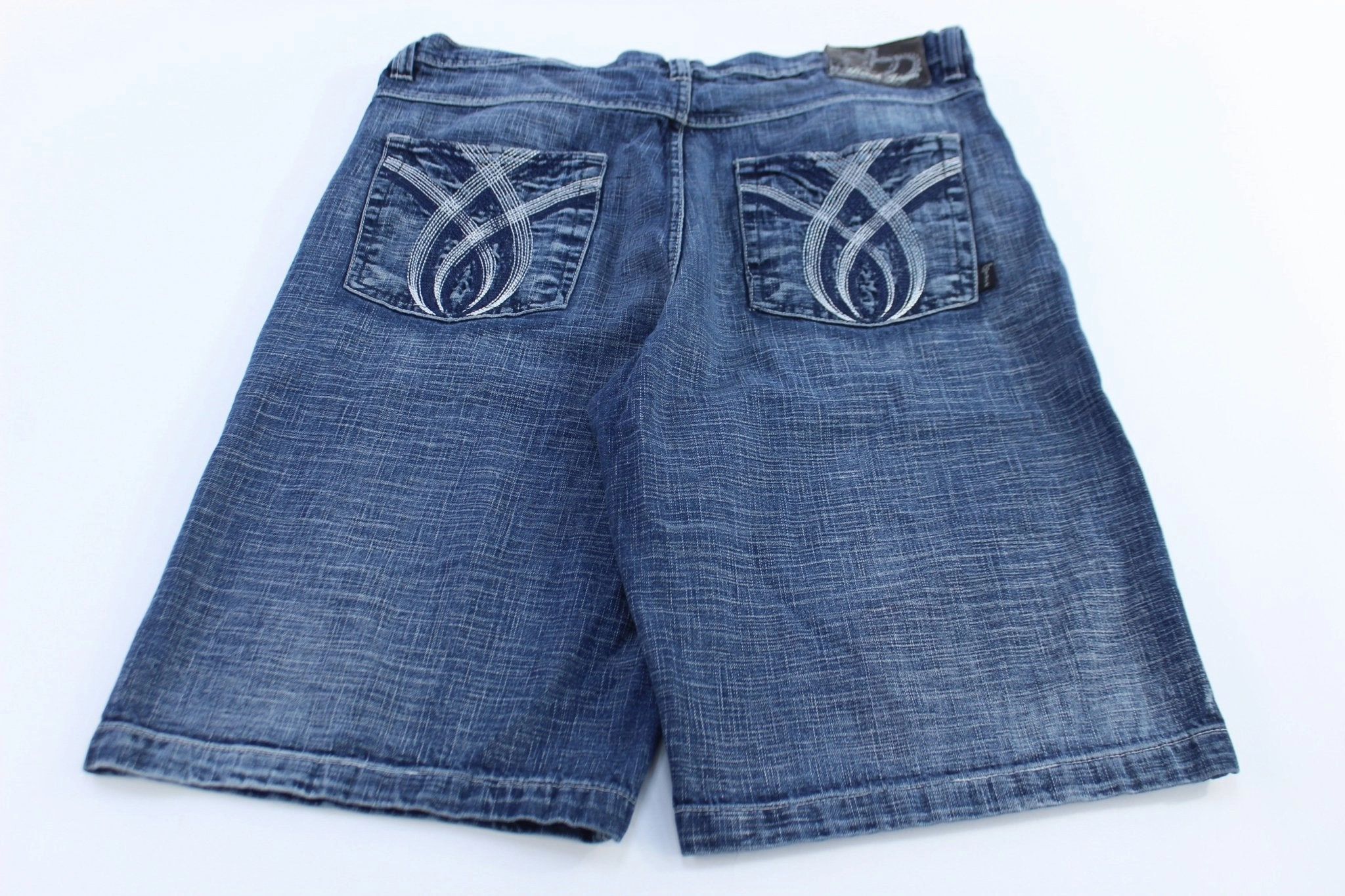 Y2K Brock Jeans Embroidered Denim Shorts Anti Snag Fabric Slim Look