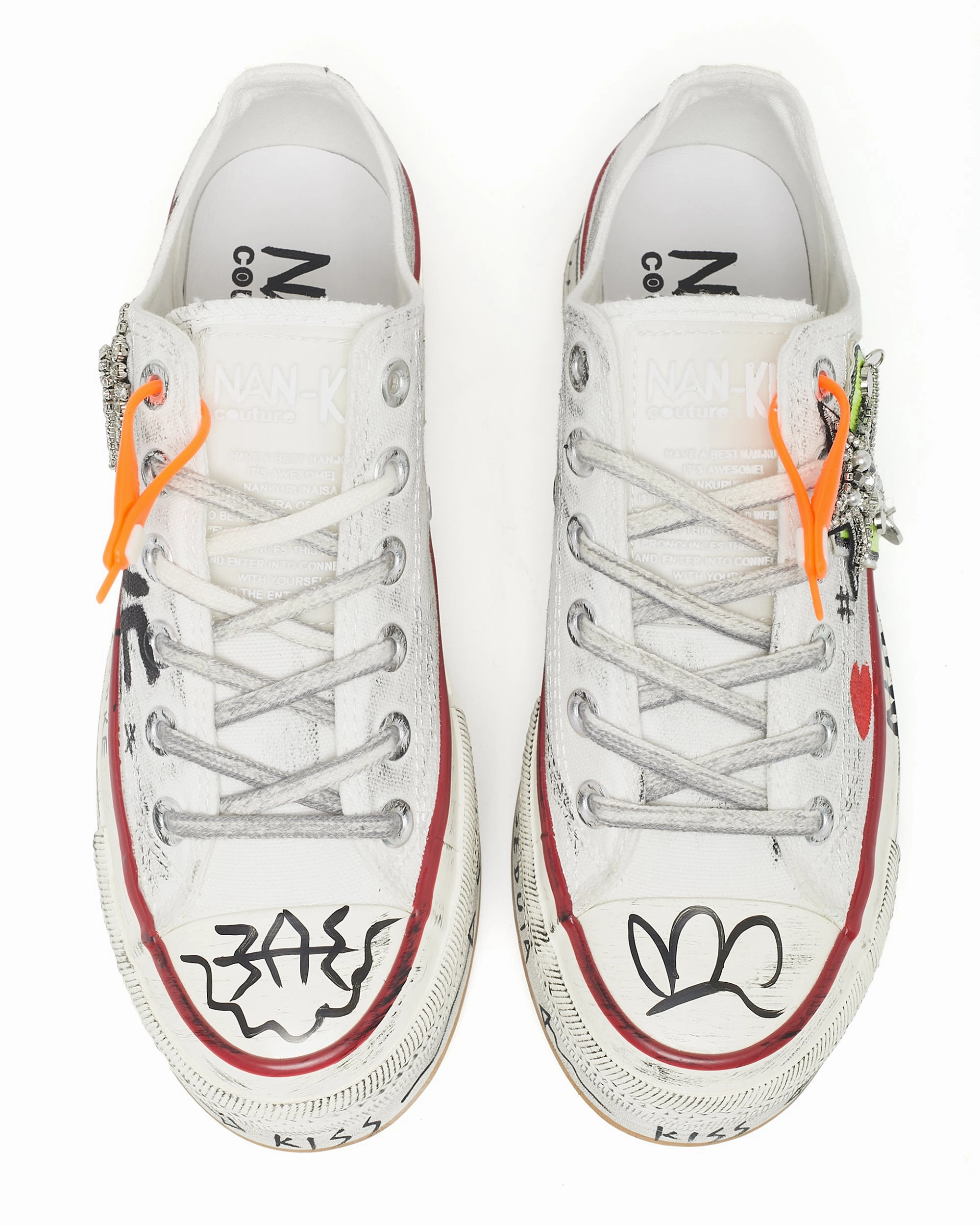 North White Fabric Textured Outsole Pattern Long Walks