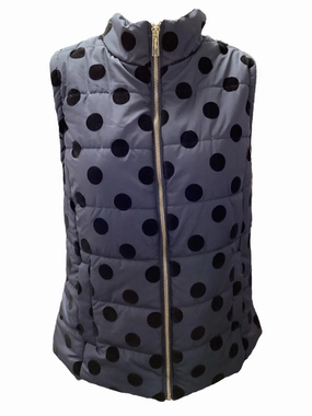 FlexibleHoodDesign NWT Kenneth Cole Women's Puffer Vest Navy Dot L