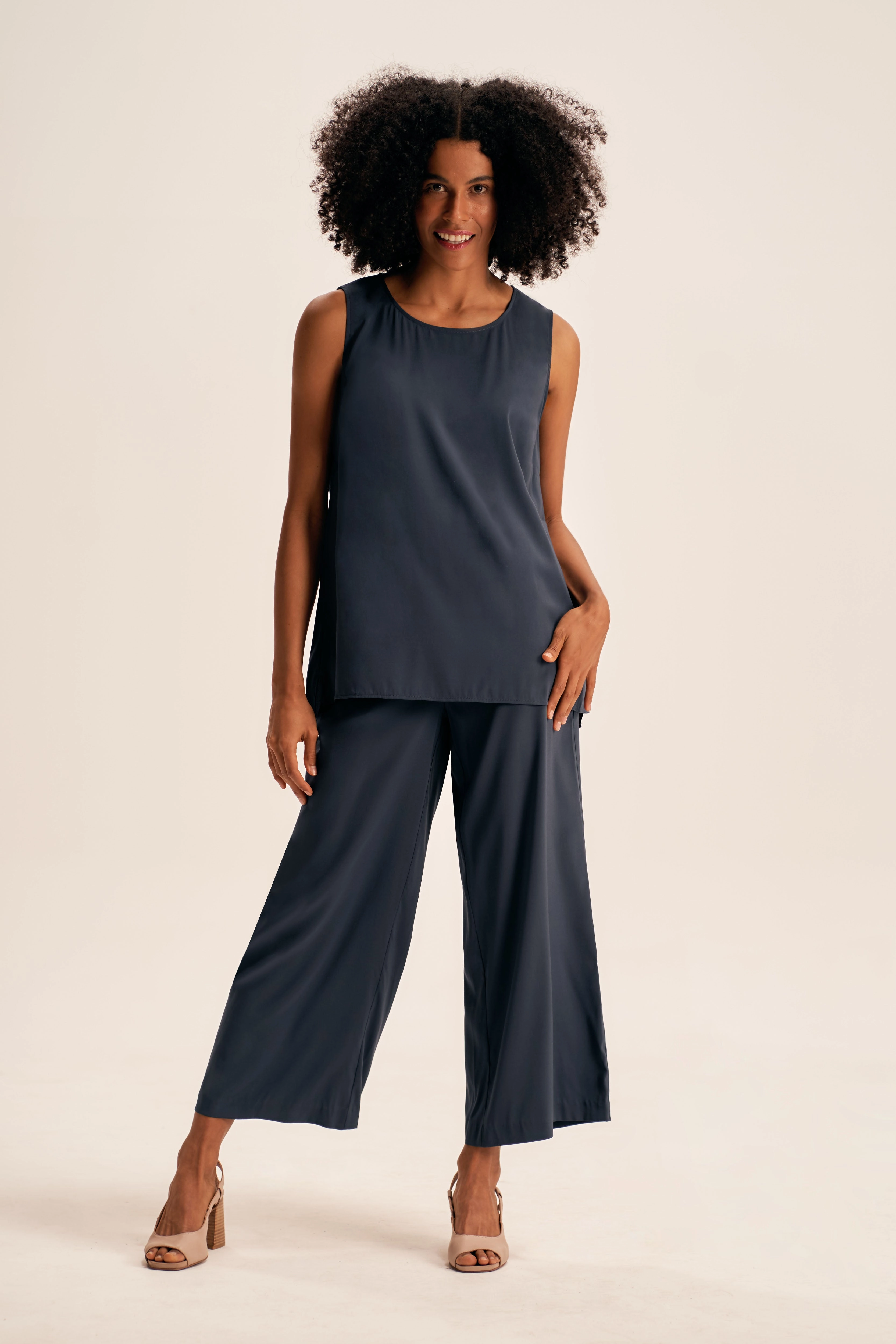 Olivia Newton-John Silk Tunic - Twilight Layered Panel Design