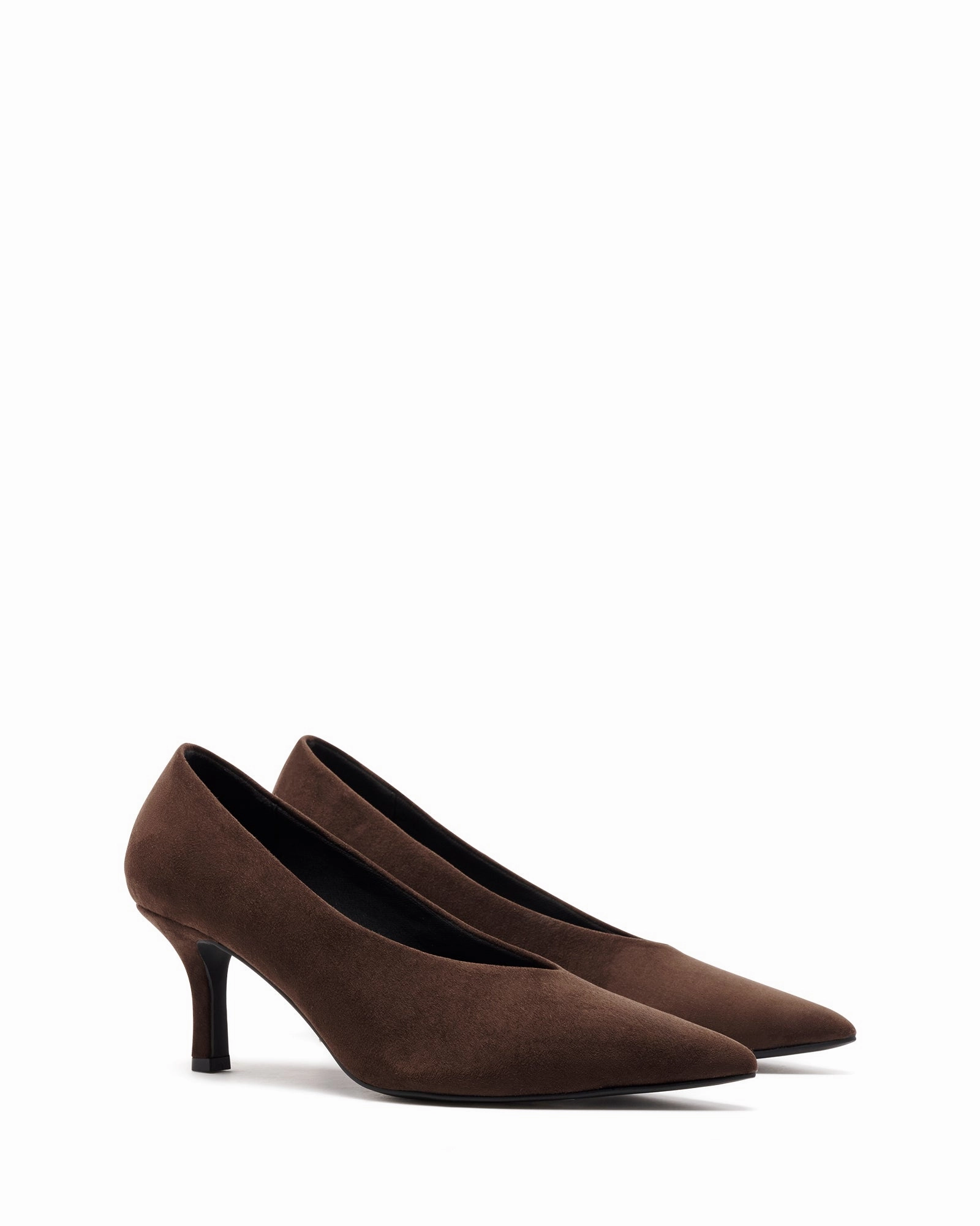 Jordyn Pump Chocolate Suede Stretchable