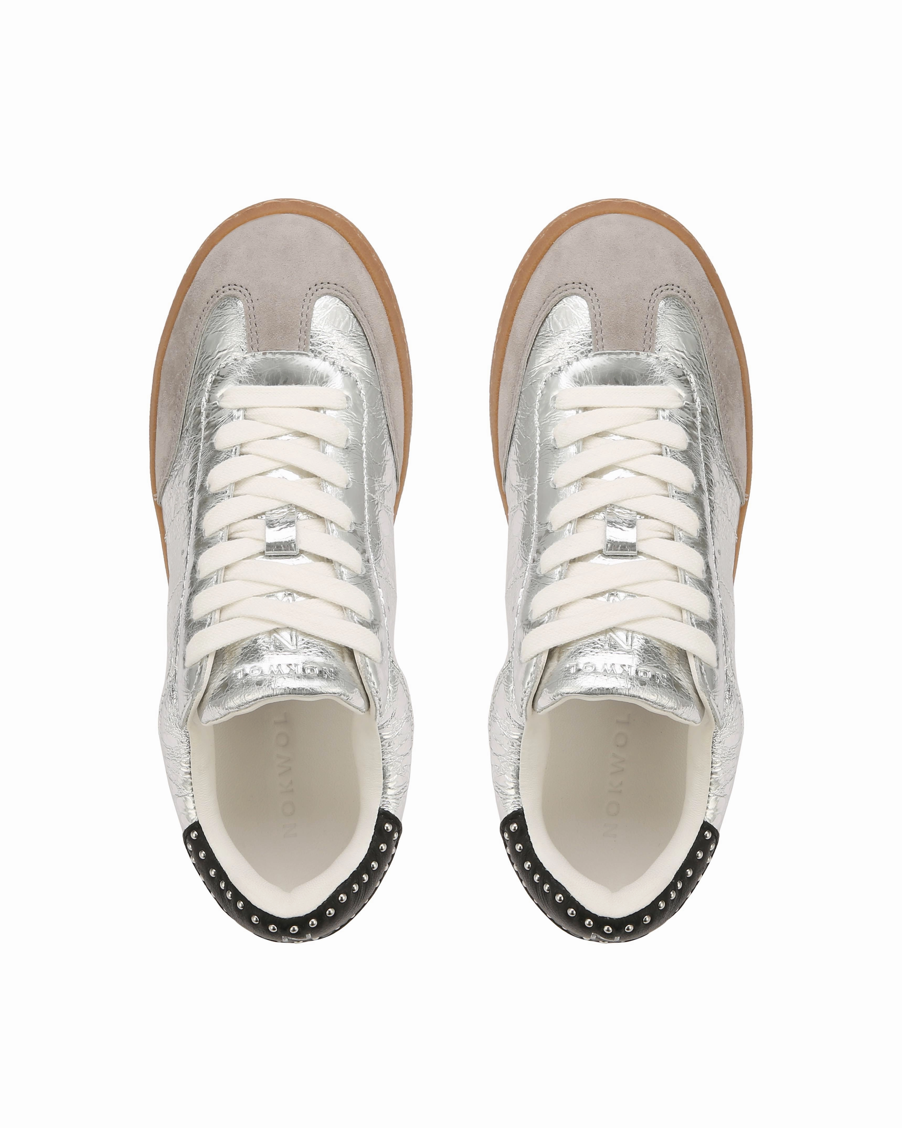 Dasha Silver Crinkle Soft Leather Phylon Foam Tech