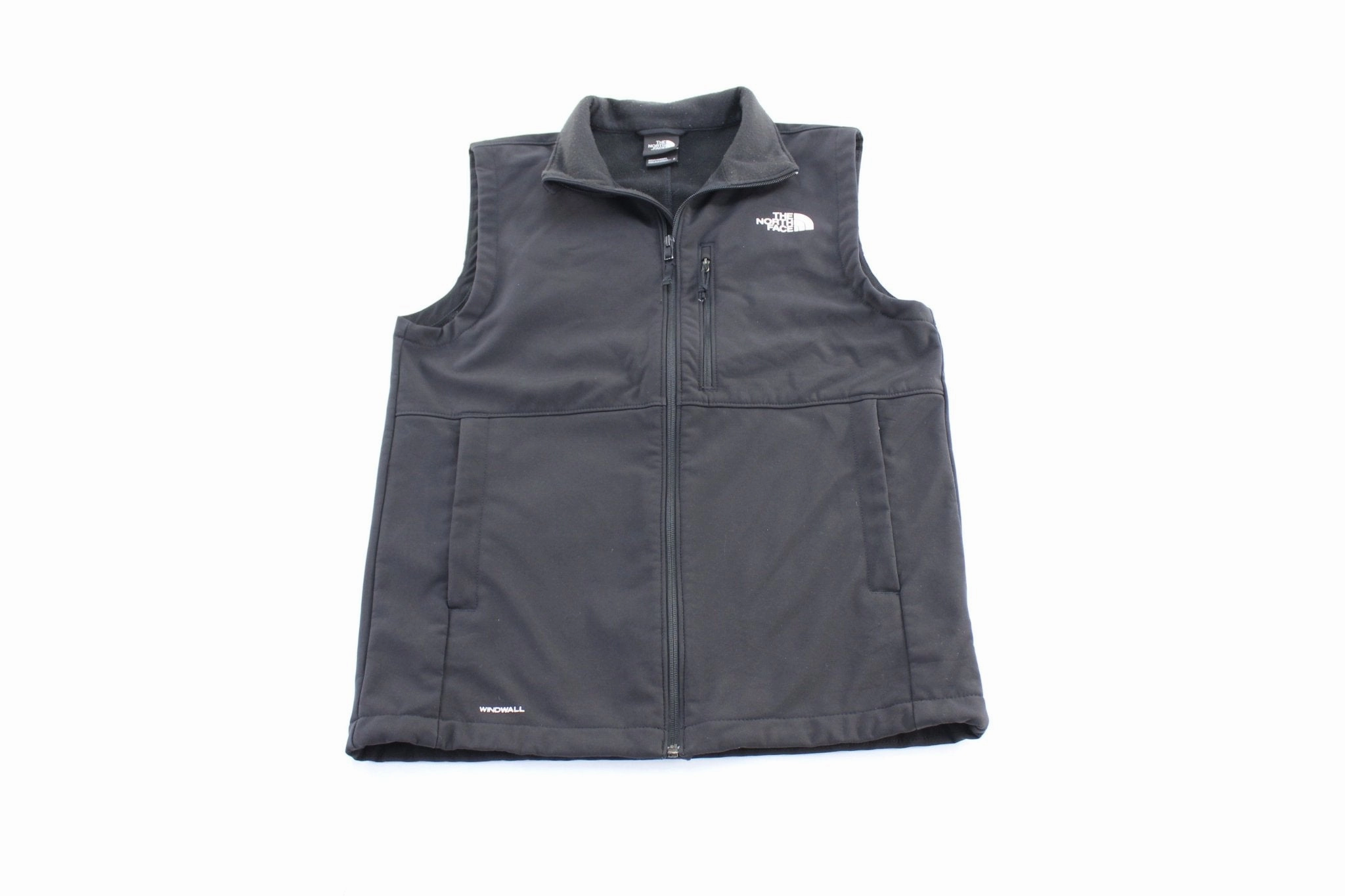 The North Face Logo Black Zip Up Vest Tear Resistant Panels Reflective Detail