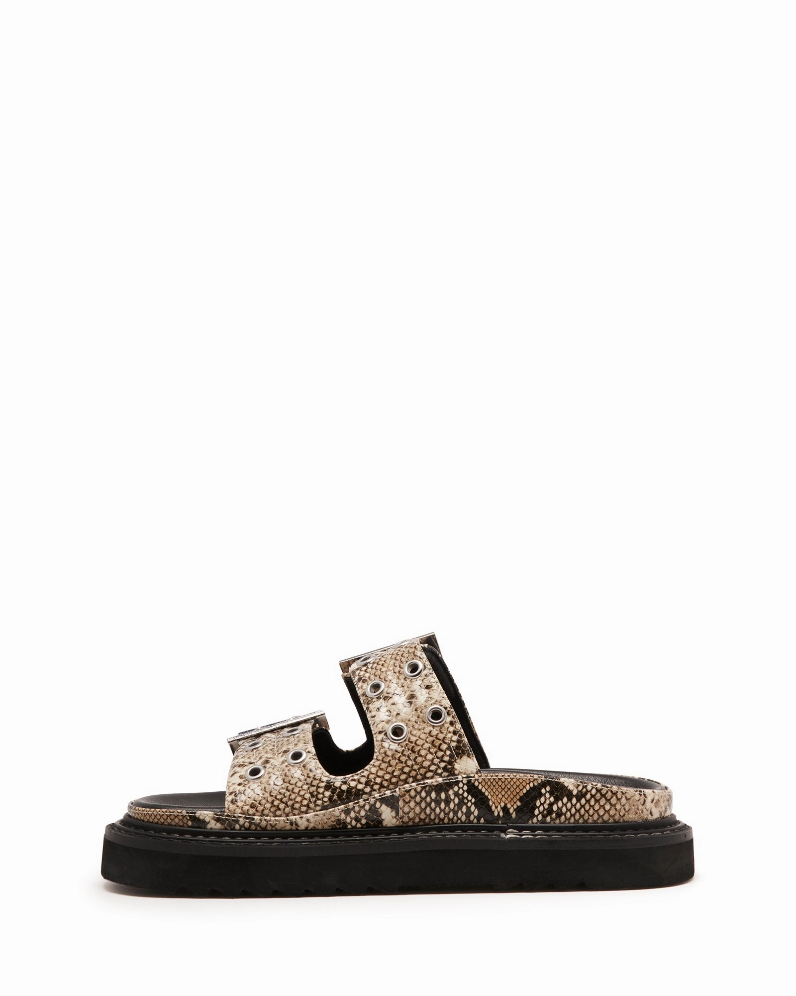 Total Ease velcro Origin Sandal Black/White Snake