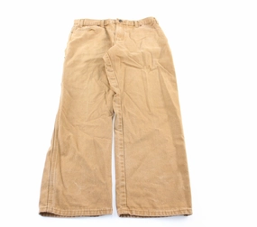 Dickie's Logo Patch Khaki Workwear Pants Flat Lock Seams Comfort Wear Fit