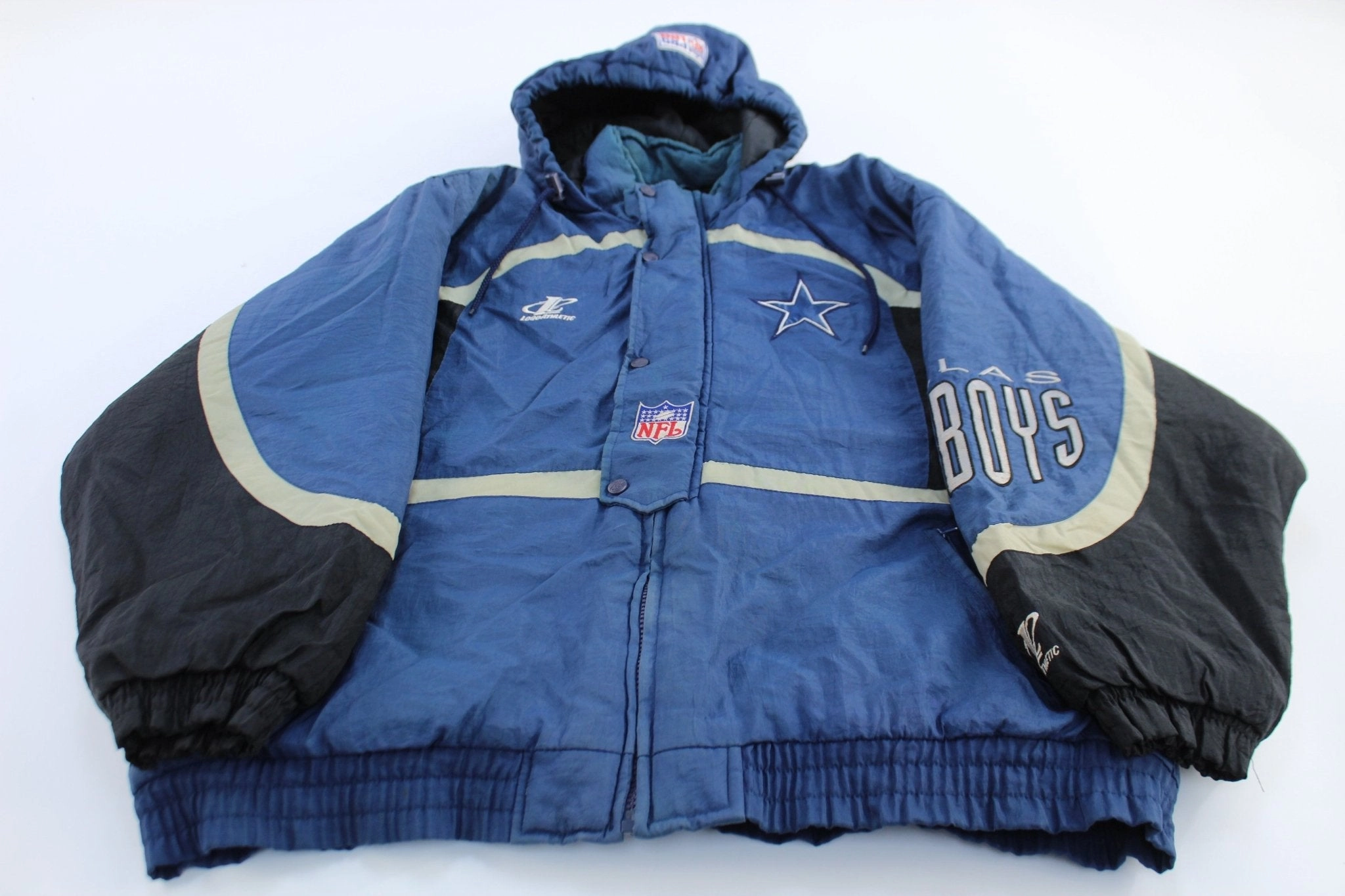 High Density Weave Discuss 90's Dallas Cowboys Embroidered Logo Athletic Hooded Jacket