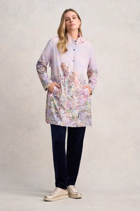 Packable Spray Jacket - Scenic Sunset Print Adjustable Hem Cords NonIrritatingSeams