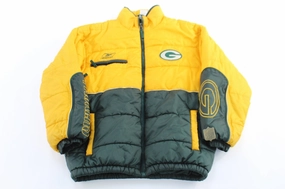 hypoallergenic Vintage Reebok Embroidered Green Bay Packers Puffer Jacket
