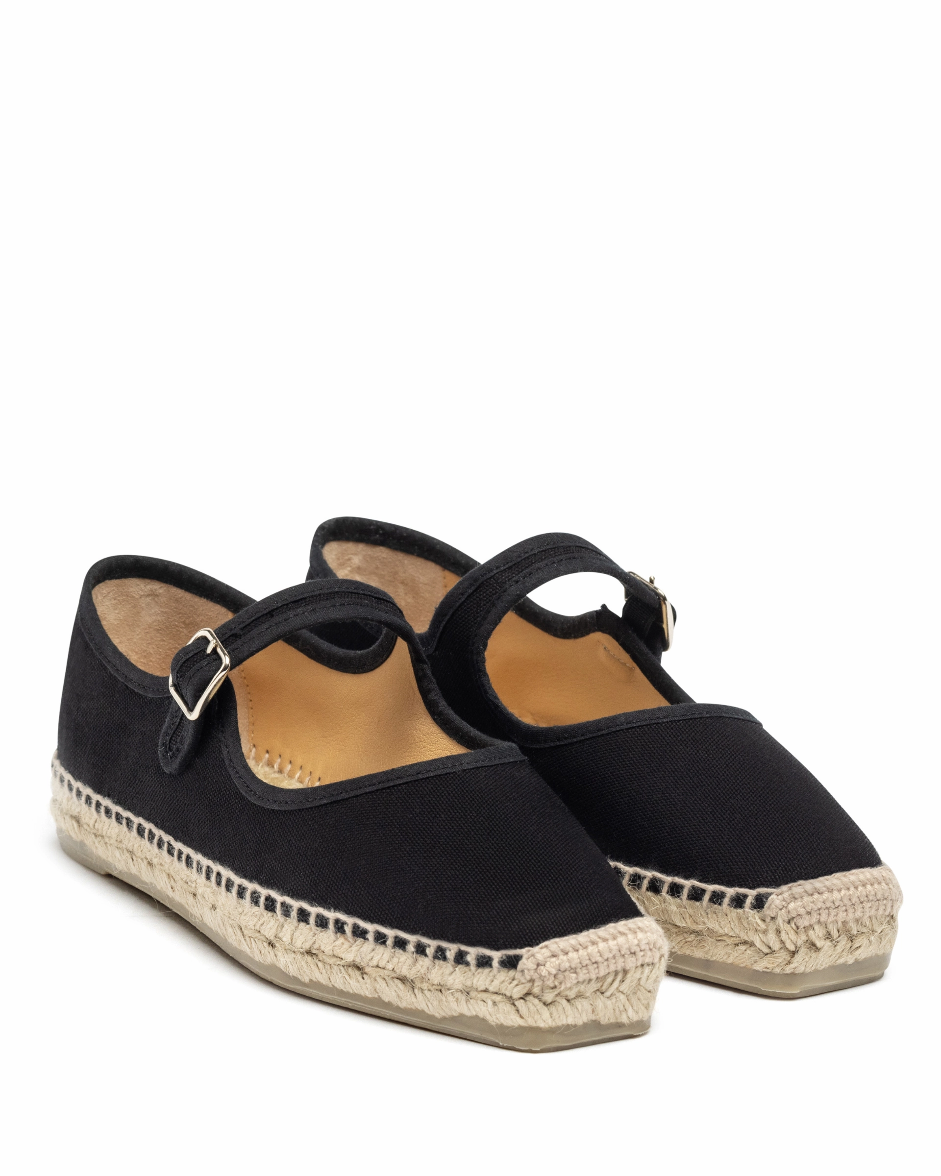 Multi Density Cushioning Shock Diffusing Heel Padua Mary Jane Negro Espadrille