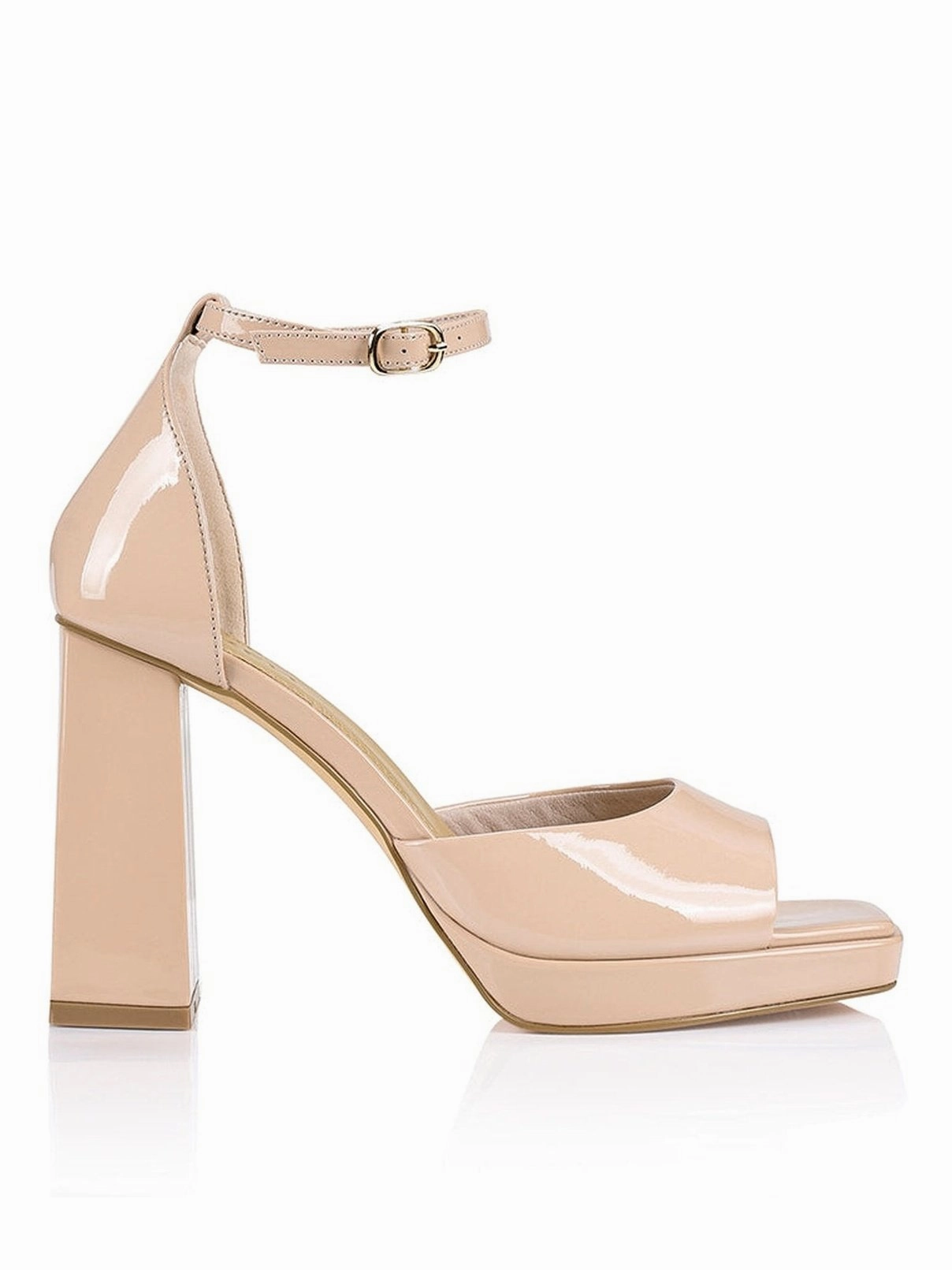 Pascale Platform Heels - Nude Patent Leather Warm Day