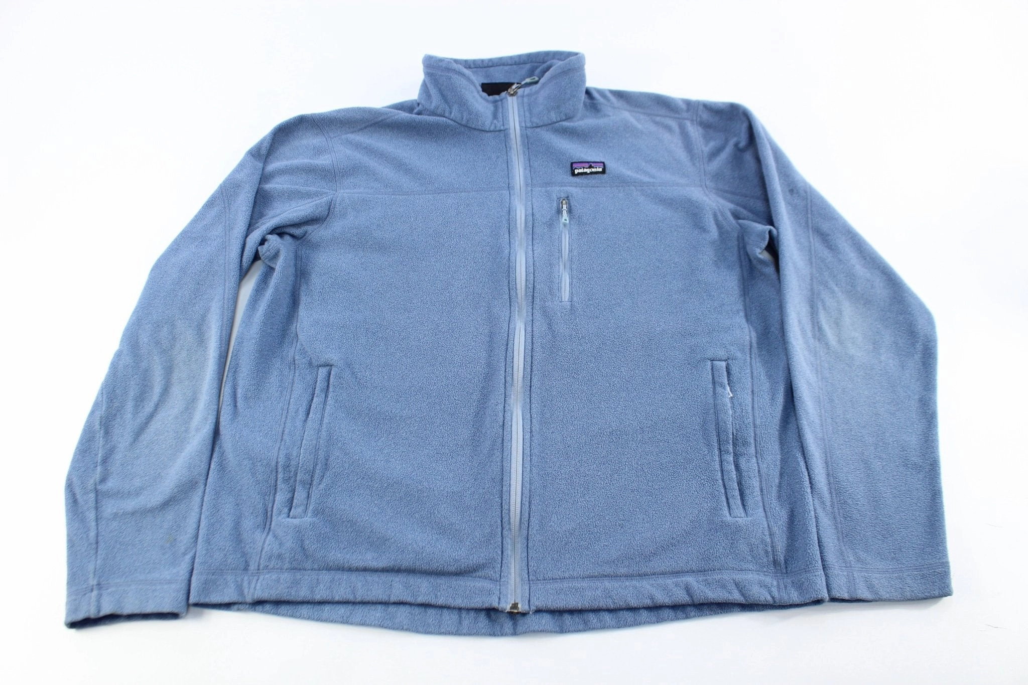 Patagonia Logo Patch Blue Zip Up Jacket Trophy Winter Coat