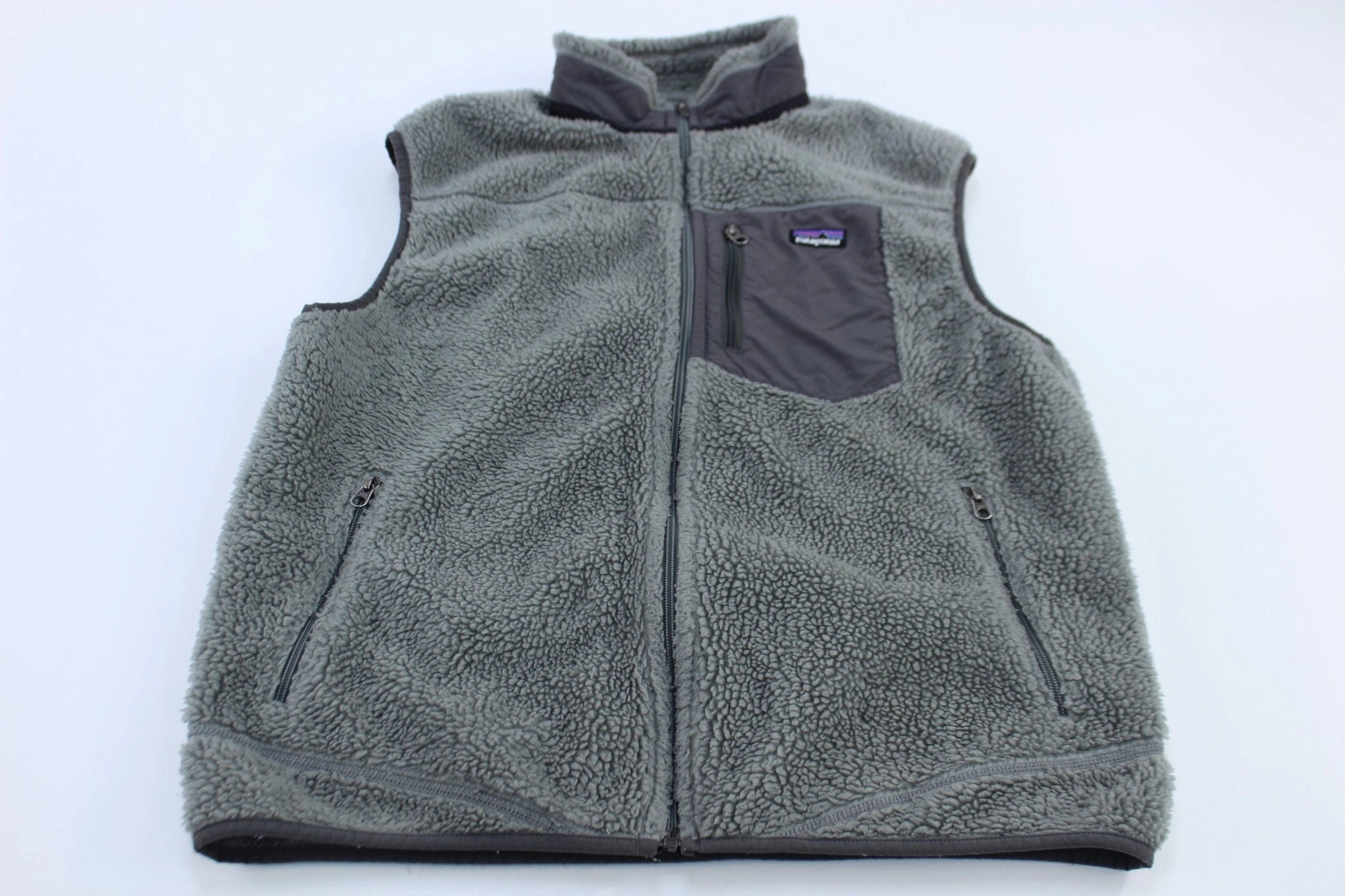 Stole Patagonia Logo Patch Retro X Deep Pile Grey Zip Up Vest