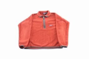 Draw Communicate Patagonia Logo Patch Rust Fleece Pullover