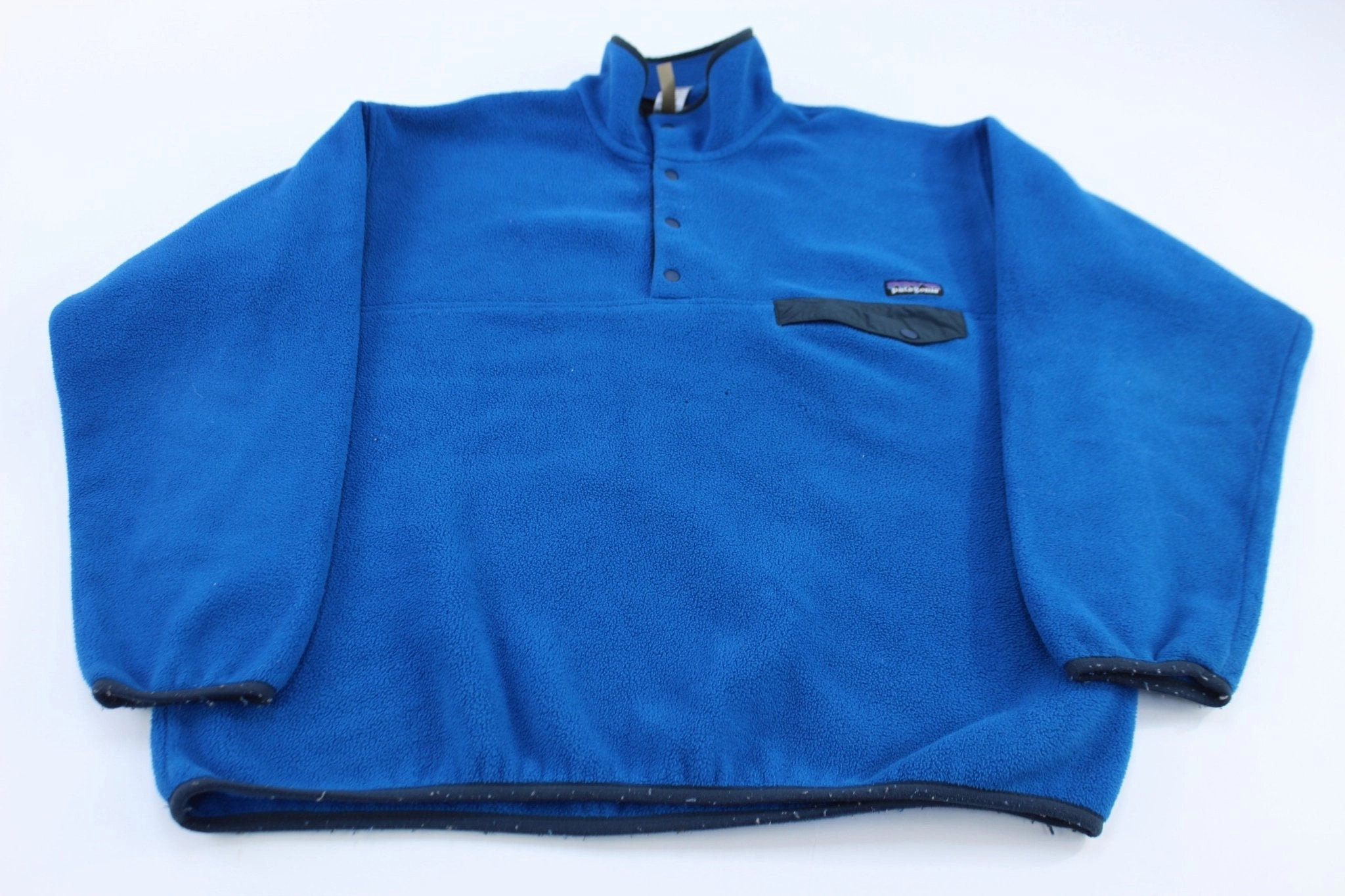 summer season Red Patagonia Synchilla Blue Snap-T Fleece Pullover