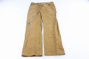Modern Relaxed Carhartt Logo Patch Washed Carpenter Pants