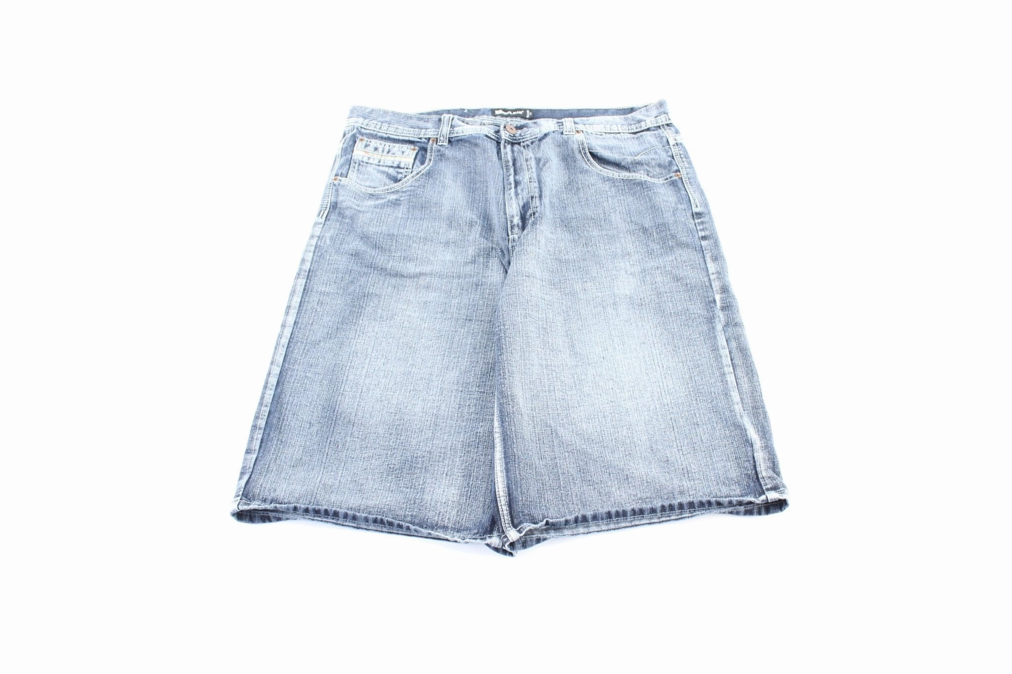 Y2K Royal Blue Denim Shorts Stretch Motion