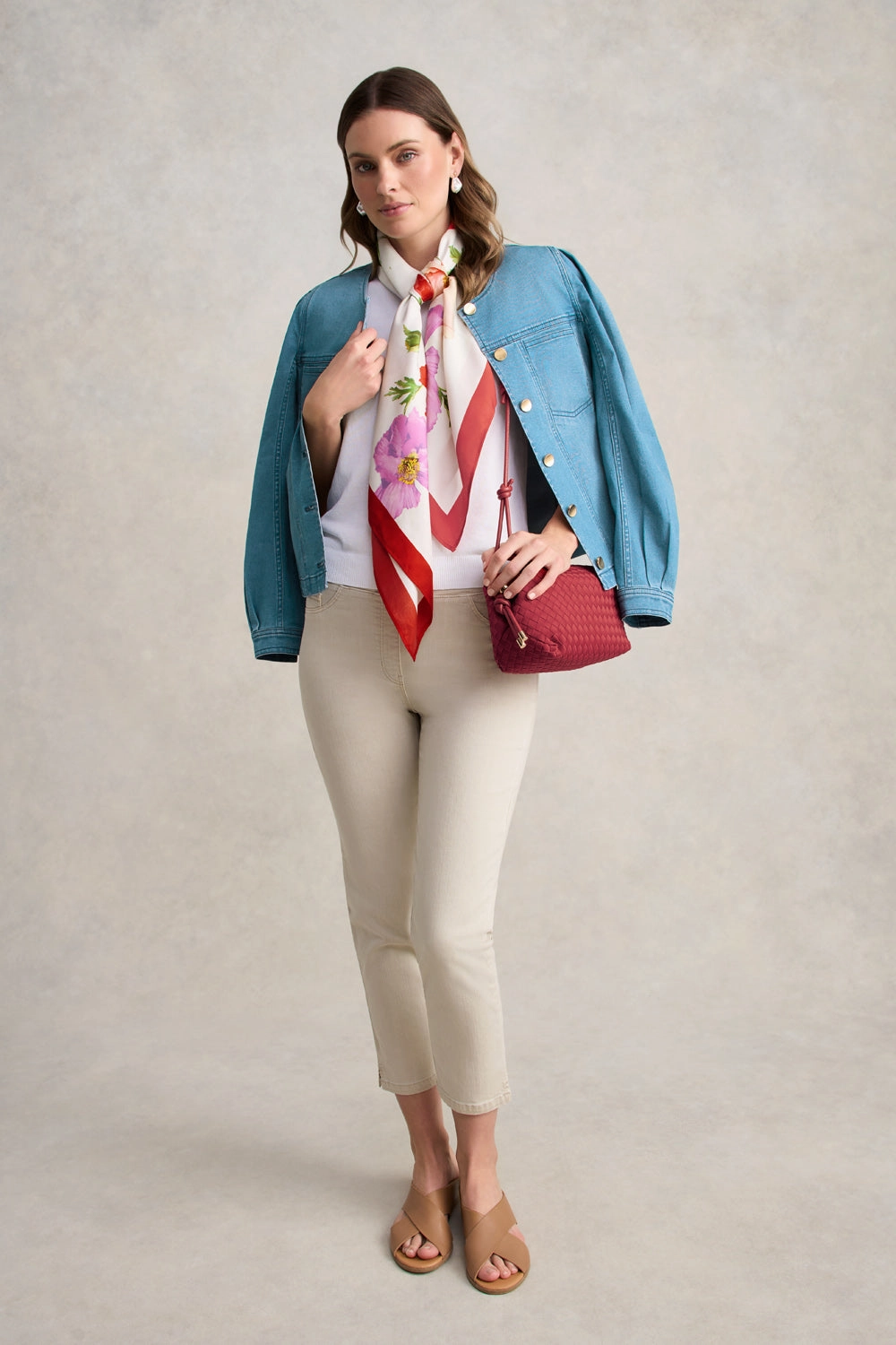 Softshell Technology Puff Sleeve Denim Jacket- Mid Denim Blue