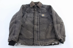 Carhartt Logo Patch Black Traditional Full Zip Jacket Versatile Clothing Travel Layer