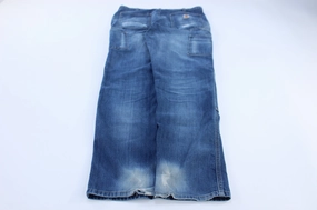 Comfortable Look Wear ThermalInsulation Dickie's Logo Patch Double Knee Carpenter Jeans