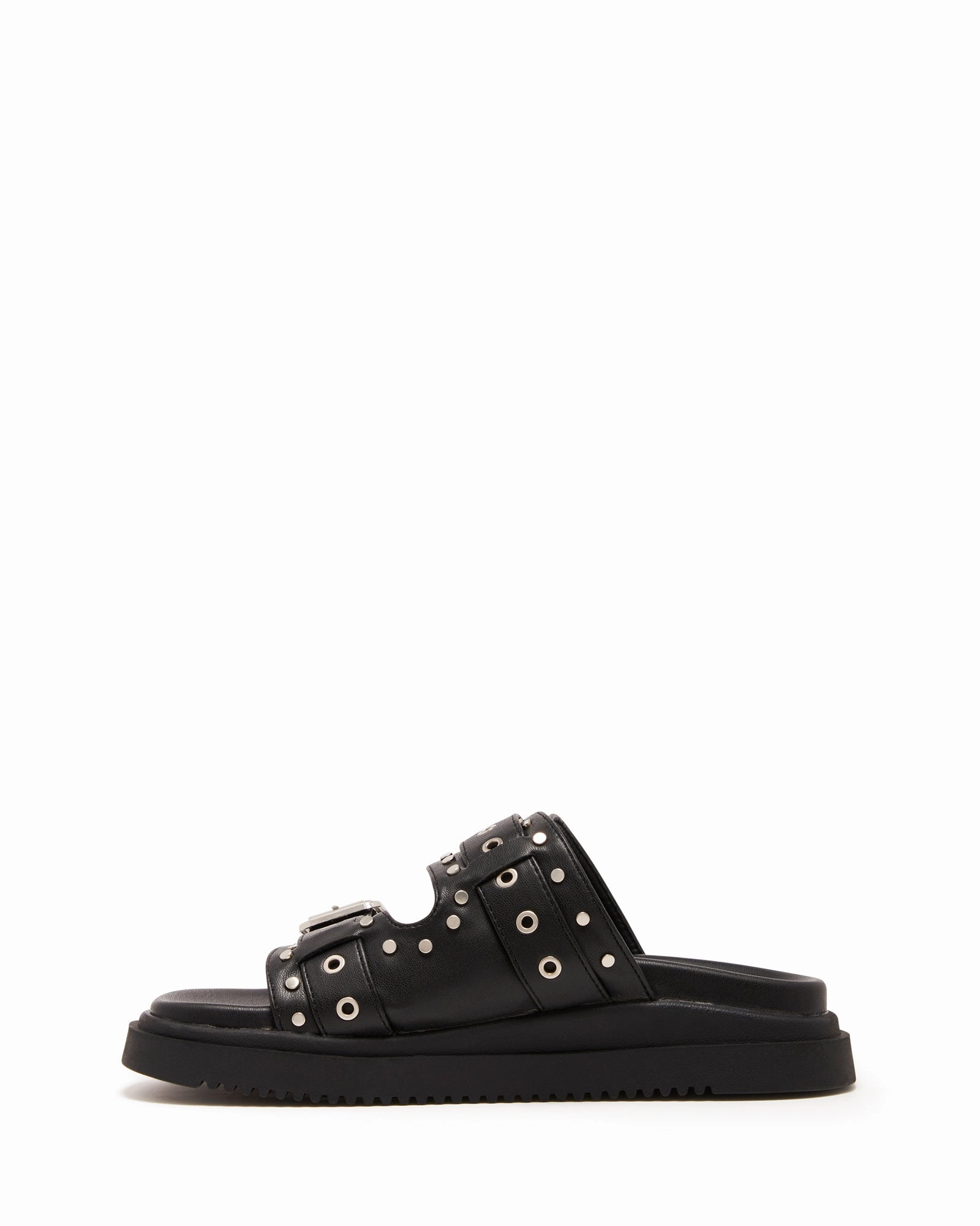 wedge Grip Support Playback Sandal Black Smooth