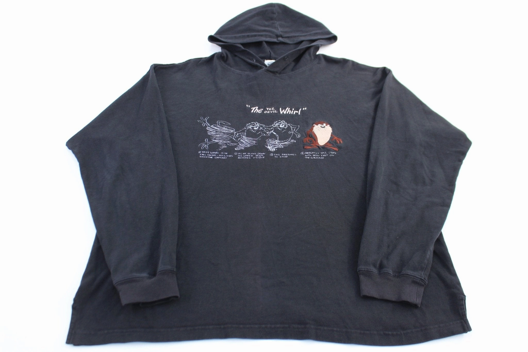 1995 The Taz Devil Whirl Black Lightweight Hoodie Display
