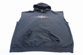 Vintage Harley Davidson Motorcycles Amarillo, Texas Sleeveless Hoodie snap-up