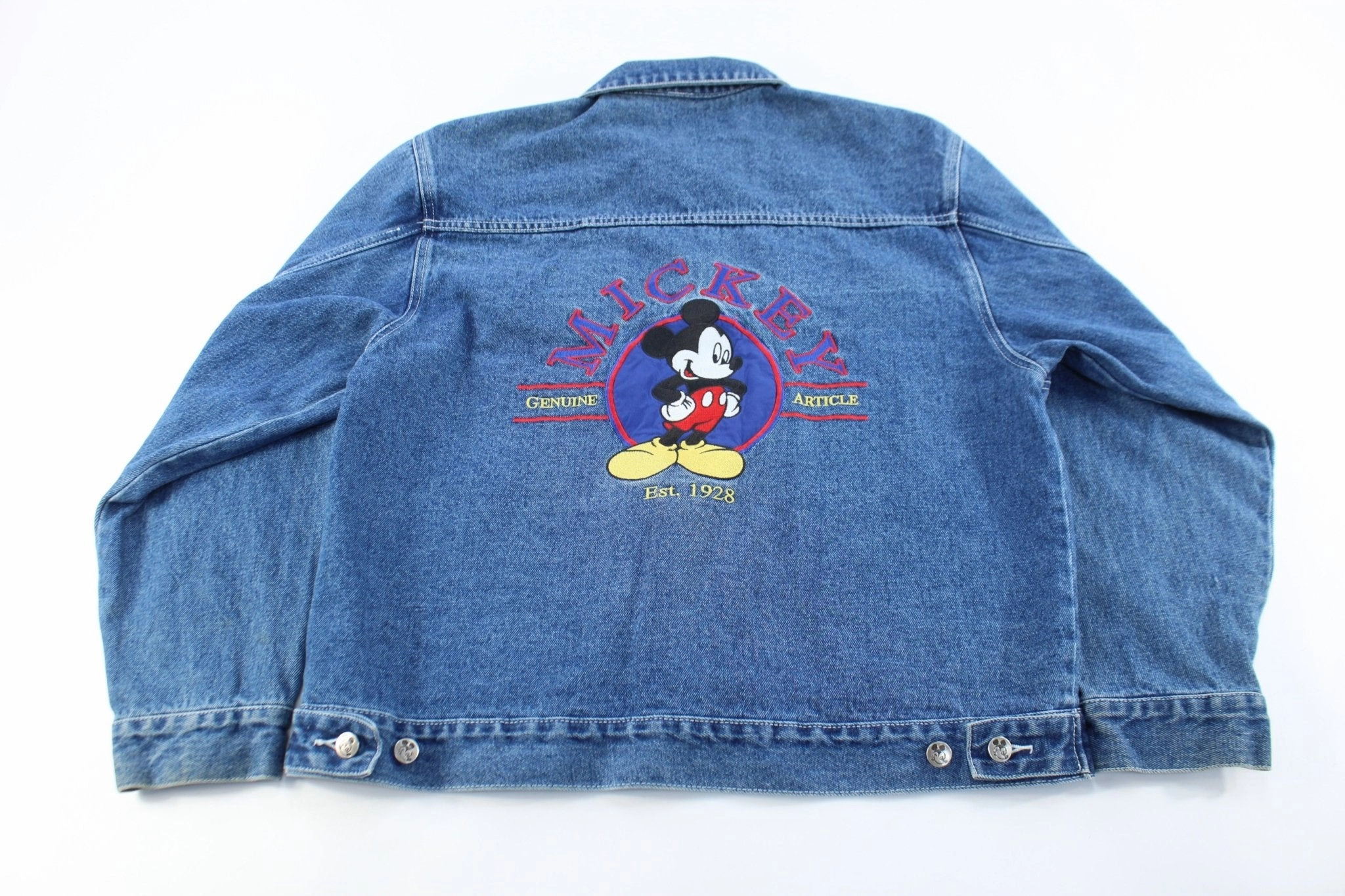 Lightweight Fill artists Mickey Unlimited Embroidered Mickey Mouse Denim Jacket