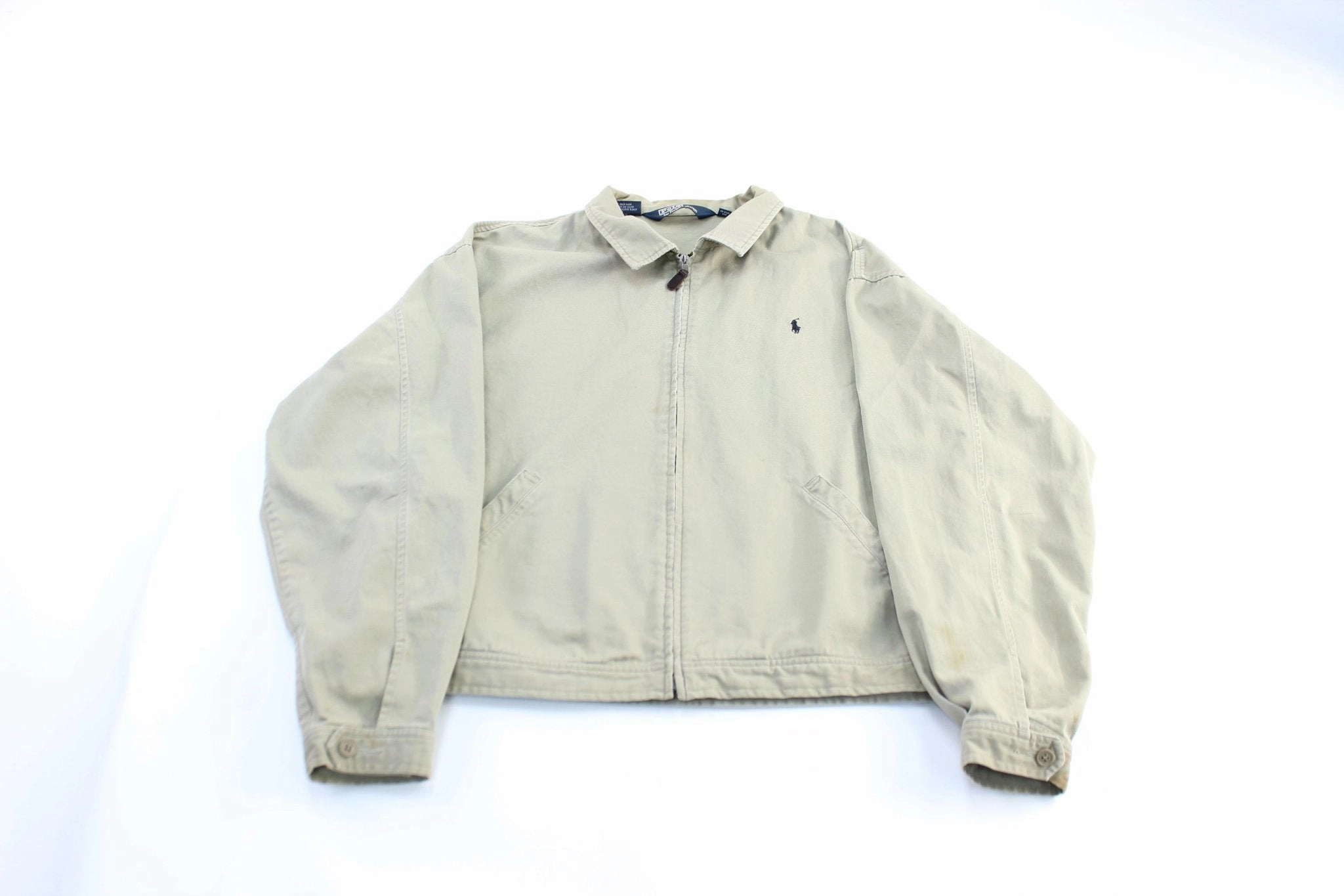 Polo by Ralph Lauren Embroidered Logo Beige Zip Up Jacket Adventure Fit