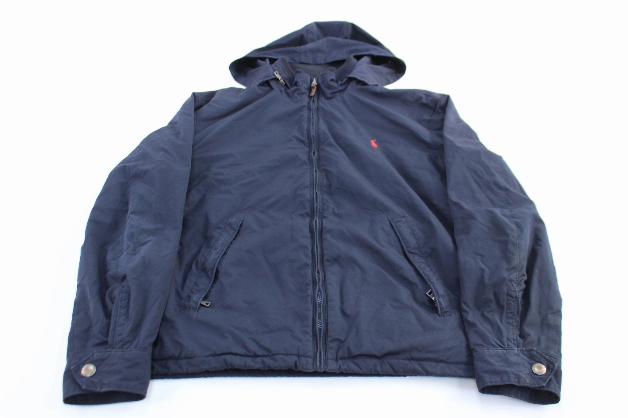 Polo by Ralph Lauren Embroidered Logo Blue Zip Up Jacket Eyeshadow