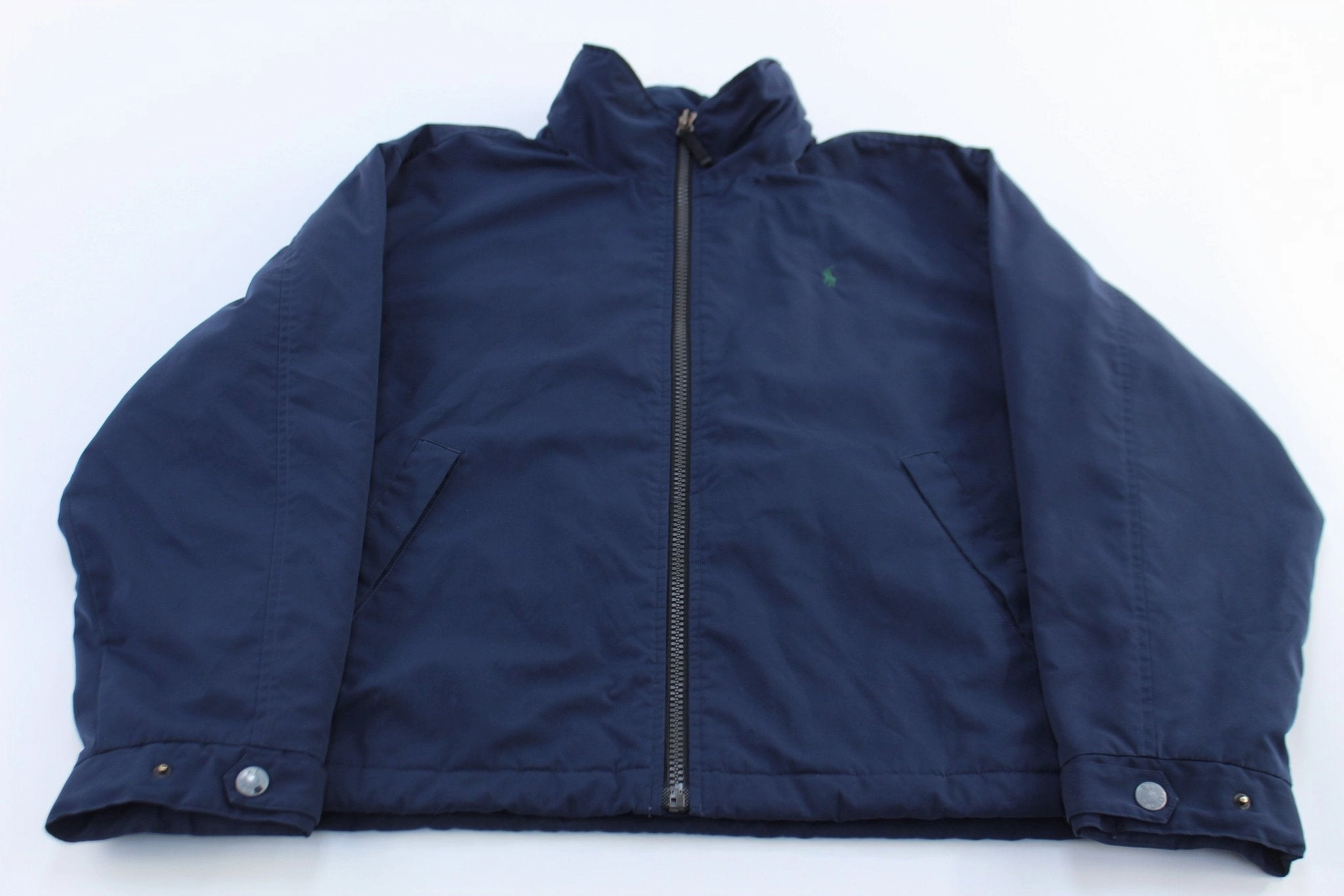 Polo by Ralph Lauren Embroidered Logo Blue Zip Up Jacket Urban Comfort