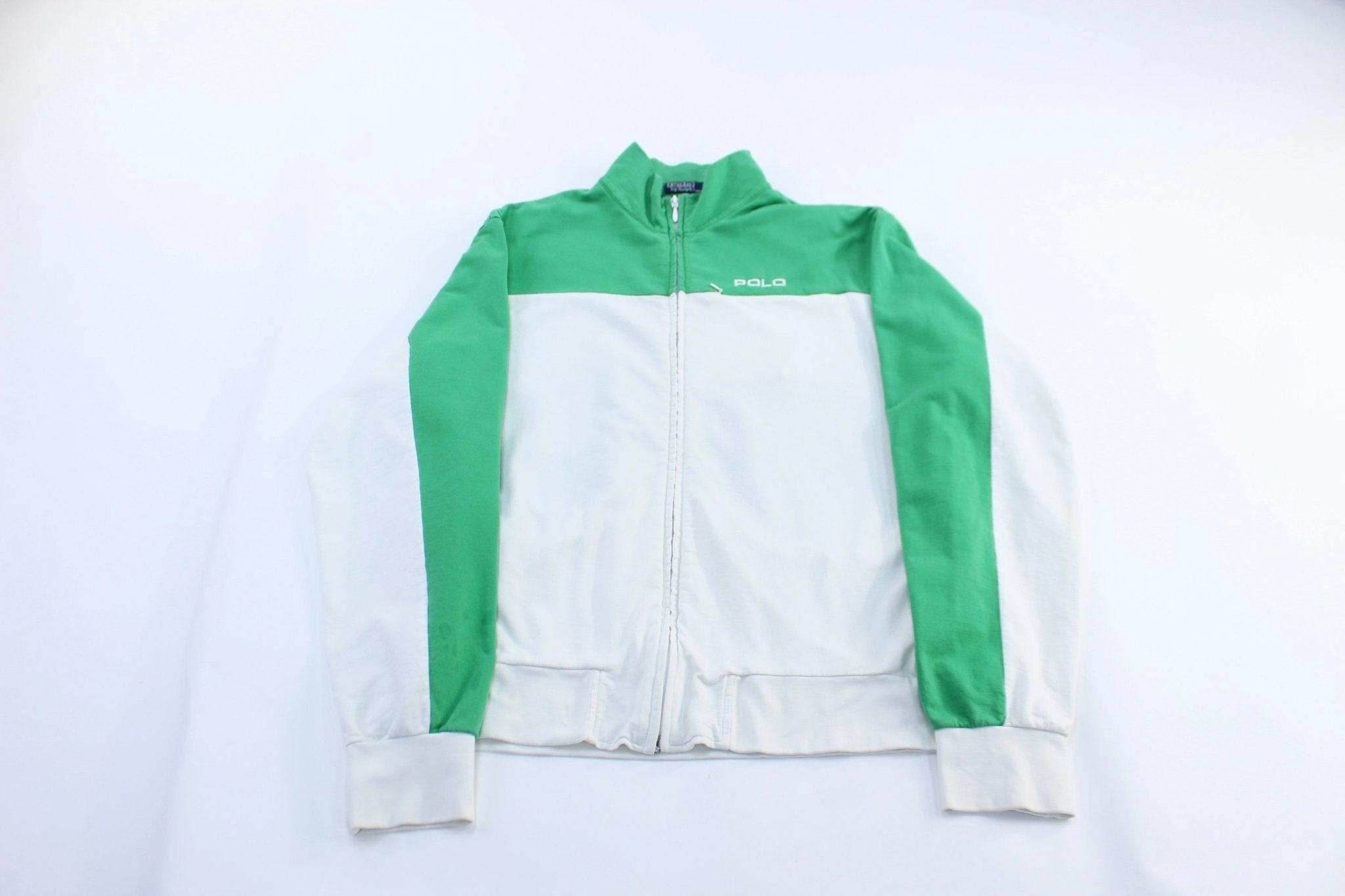 Polo by Ralph Lauren Embroidered Logo Green & White Zip Up Jacket autumn clothing