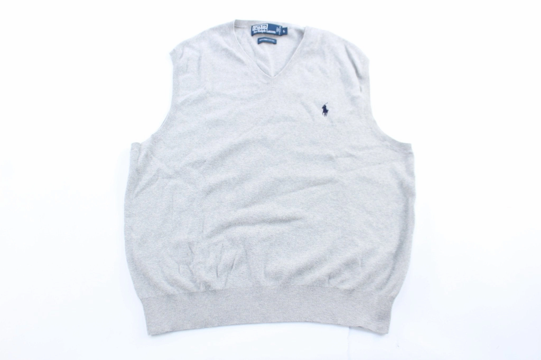 Durable Quality suitable for charity events Polo by Ralph Lauren Embroidered Logo Grey Sweater Vest