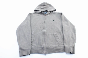 Quick Fit Cool Season Polo by Ralph Lauren Embroidered Logo Grey Zip Up Hoodie